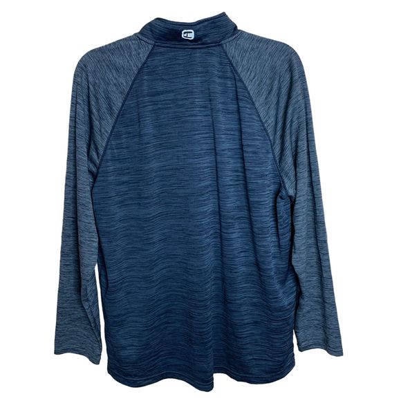 Free Country Men's 1/4 Zip Micro Tech Raglan Long Sleeve Shirt Blue Gray Size XL - Picture 3 of 5